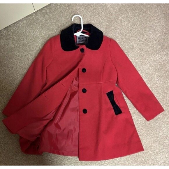 Vintage Tailored Rothschild 5 girls red wool coat And Coord Dress Size 4 - Picture 5 of 8